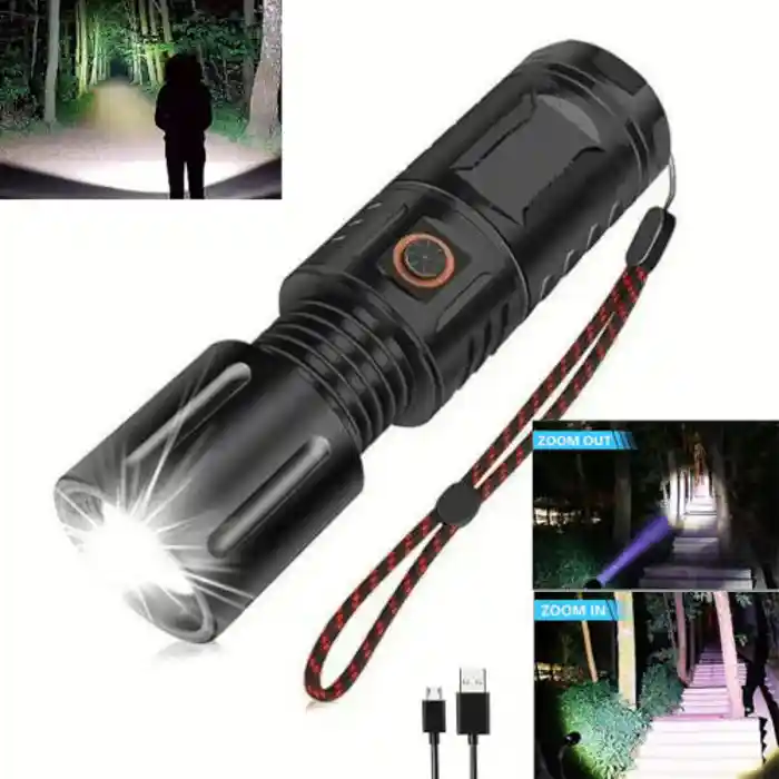2000 High Lumen Type-C USB Rechargeable Multipurpose Flashlight